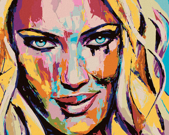 Malování podle čísel - PORTRÉT BAREVNÁ ŽENA II - 80x100 cm, vypnuté plátno na rám