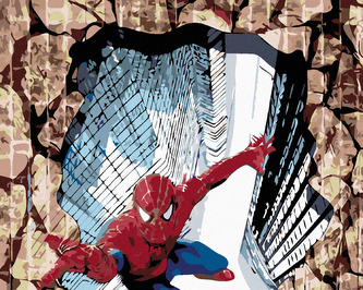 Malování podle čísel - SPIDERMAN 3D - 80x100 cm, vypnuté plátno na rám