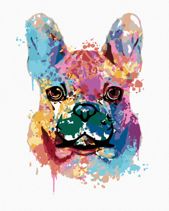 Malování podle čísel - MALOVANÝ BULDOČEK - 40x50 cm, vypnuté plátno na rám