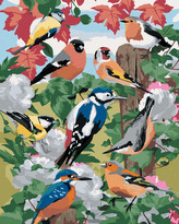 Malování podle čísel - PTÁCI A BÍLÉ KVĚTINY (HOWARD ROBINSON) - 80x100 cm, vypnuté plátno na rám