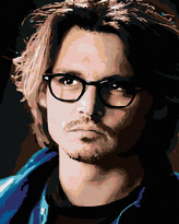 Malování podle čísel - JOHNNY DEPP - 80x100 cm, vypnuté plátno na rám