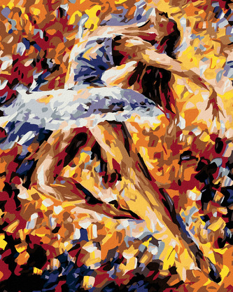 Malování podle čísel - KRÁSNÁ BALETKA V BARVÁCH - 80x100 cm, vypnuté plátno na rám