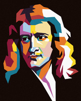 Malování podle čísel - BAREVNÝ ISSAC NEWTON - 80x100 cm, vypnuté plátno na rám