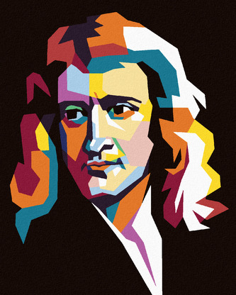 Malování podle čísel - BAREVNÝ ISSAC NEWTON - 80x100 cm, vypnuté plátno na rám