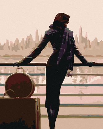 Malování podle čísel - ŽENA NA CESTÁCH - 80x100 cm, bez rámu a bez vypnutí plátna