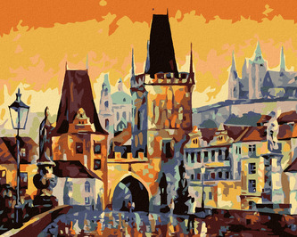Malování podle čísel - KARLŮV MOST - 40x50 cm, bez rámu a bez vypnutí plátna