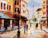 Malování podle čísel - ULICE V PAŘÍŽI - 80x100 cm, bez rámu a bez vypnutí plátna