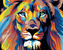 Malování podle čísel - BAREVNÝ LEV II - 40x50 cm, vypnuté plátno na rám