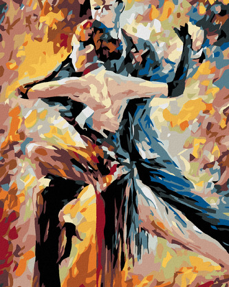 Malování podle čísel - TANEČNÍ PÁR - 40x50 cm, bez rámu a bez vypnutí plátna