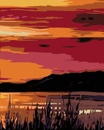 Malování podle čísel - ČERVÁNKY NAD VODOU - 80x100 cm, vypnuté plátno na rám