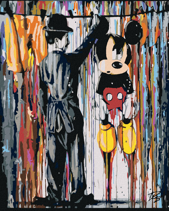 Malování podle čísel - MICKEY MOUSE - 40x50 cm, vypnuté plátno na rám