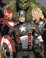 Malování podle čísel - AVENGERS - 80x100 cm, bez rámu a bez vypnutí plátna