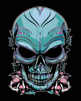 Malování podle čísel - TEMNÁ LEBKA - 80x100 cm, vypnuté plátno na rám