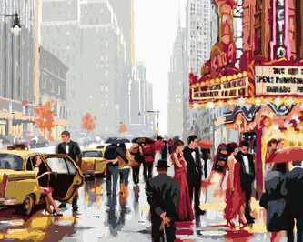 Malování podle čísel - DIVADLO V NEW YORKU (RICHARD MACNEIL) - 80x100 cm, vypnuté plátno na rám
