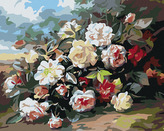 Malování podle čísel - PLANÉ RŮŽE - 80x100 cm, bez rámu a bez vypnutí plátna