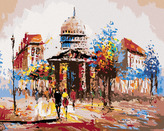 Malování podle čísel - POHLED NA KRAJ BLOKU V PAŘÍŽI - 80x100 cm, vypnuté plátno na rám