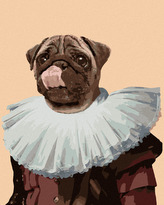 Malování podle čísel - KRÁLOVSKÝ PES - MOPS - 40x50 cm, vypnuté plátno na rám
