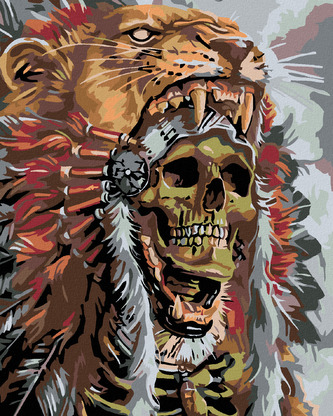 Malování podle čísel - LEBKA NÁČELNÍKA - 80x100 cm, bez rámu a bez vypnutí plátna