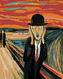 Malování podle čísel - VÝKŘIK A KLOBOUK - INSPIRACE E. MUNCH - 40x50 cm, vypnuté plátno na rám