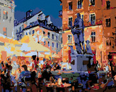 Malování podle čísel - RESTAURACE POD SOCHOU - 80x100 cm, bez rámu a bez vypnutí plátna