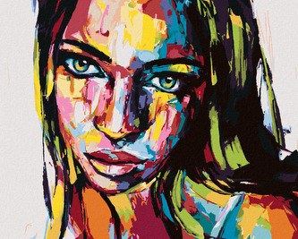 Malování podle čísel - PORTRÉT BAREVNÁ ŽENA III - 80x100 cm, vypnuté plátno na rám