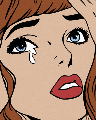 Malování podle čísel - UPLAKANÁ - 40x50 cm, bez rámu a bez vypnutí plátna