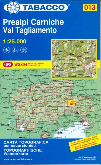Tabacco Wandern 1 : 25 000 Prealpi Carniche / Val Tagliamento