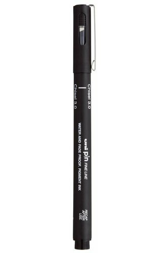 UNI liner se seříznutým hrotem 3 mm - černý