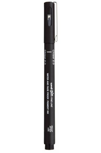 UNI liner se seříznutým hrotem 2 mm - černý