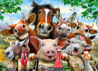 Puzzle Život na farmě 2v1, dřevěné, 200 dílků
