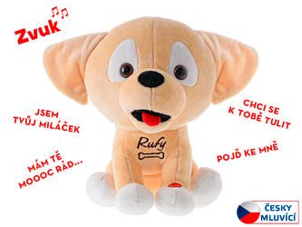 Pejsek Rufy plyšový 19cm na baterie česky mluvící 0m+ v  sáčku