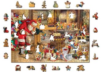Puzzle Santova dílna 2v1, dřevěné, 505 dílků