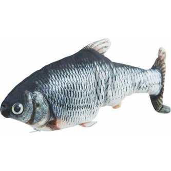 Ryba jako živá, mrskající se, s catnipem, látka, 30cm (RP 0,90 Kč)