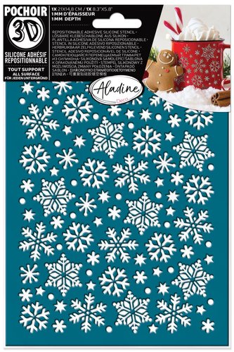 Aladine Samolepicí silikonová 3D šablona - vločky