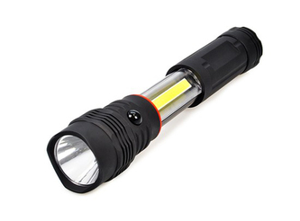 Svítilna LED vysouvací, 3W COB + 1W, černá, 3x AAA