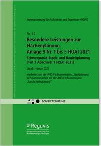 Besondere Leistungen zur Flächenplanung - Anlage 9 Nr. 1 bis 5 HOAI 2021 - Schwerpunkt Stadt- und Bauleitplanung (Teil 2 Abschni