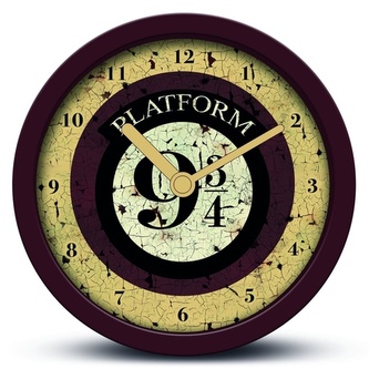 Stolní hodiny Harry Potter: Nástupiště 9 a 3/4 (průměr 12 cm)