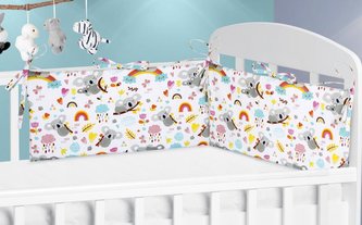 Mantinel do dětské postýlky - koala s duhou - 70x28 cm