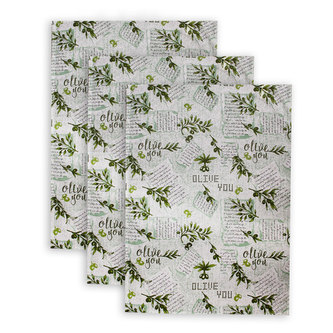 Sada 3 ks - Utěrka 50*70 cm, Olivy