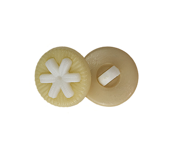 Knoflík - béžová hvězdička - prům. 14 mm