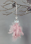Andělíček z peří - závěsný růžový cca 17 cm