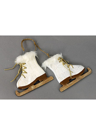 Brusle dekorační dřevěné s umělým plyšem 14x12x1,5cm