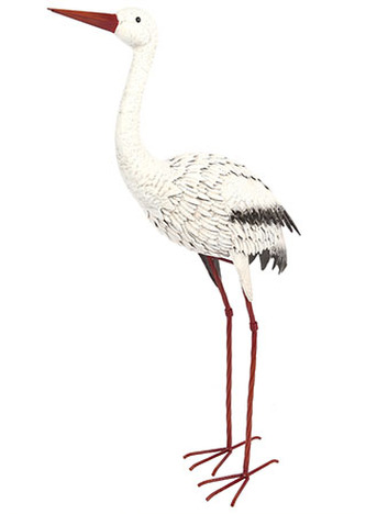 Čáp - kovová zahradní dekorace.