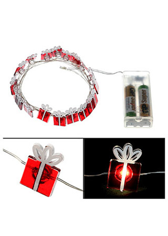Řetěz s LED světýlky - Červené dárečky - 2m