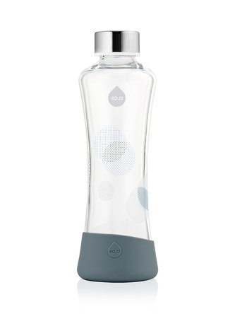 EQUA Metallic Silver 550 ml skleněná ekologická lahev na pití