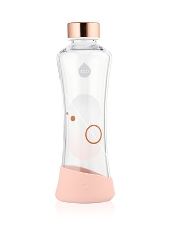 EQUA Metallic Rose Gold 550 ml skleněná ekologická lahev na pití