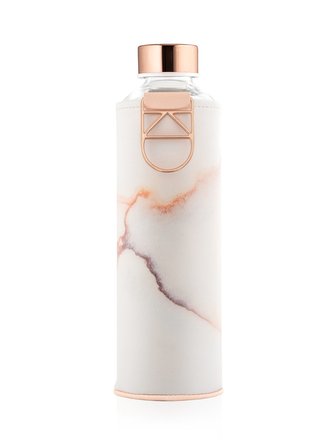 EQUA Mismatch Lava 750 ml designová luxusní ekologická skleněná lahev na pití s obalem z umělé kůže