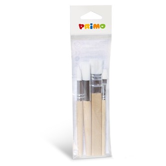 Sada štětců PRIMO KIDS, 4ks (2x plochý, 1x kulatý, 1x tupovací), PP obal