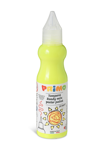 Temperová barva 3D PRIMO FLUO, 50ml, lahvička s tenkým hrotem, žlutá