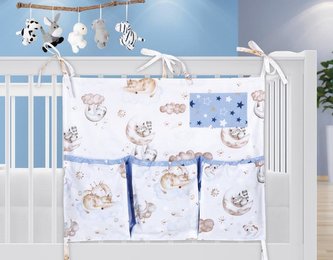 Kapsář na dětskou postýlku - zvířátka na obláčku - 65x55 cm